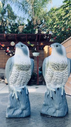 2 plastic falcon, eagle, garden bird repellent