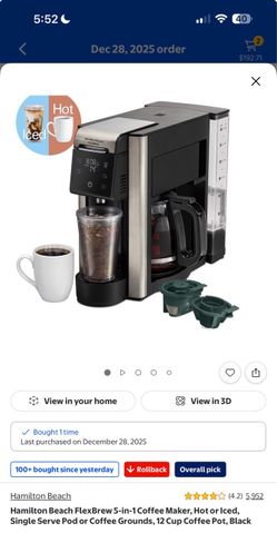 Hamilton Beach FlexBrew 5-in-1 Coffee Maker