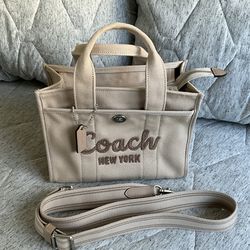 Small Coach Beige Canvas Cargo Tote