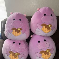 Squishmallows Official 16 inch Hanna the Purple Hippo Holding a Waffle - Child's Ultra Soft Stuffed Plush Toy