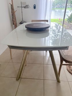 Dining Table with Glass Top