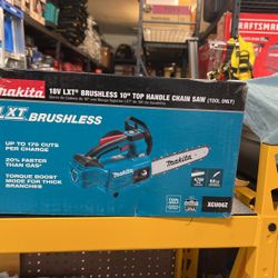 Makita 18 V LXT Brushless 10” Top Handle Chain Saw (Tool Only) XCU06Z