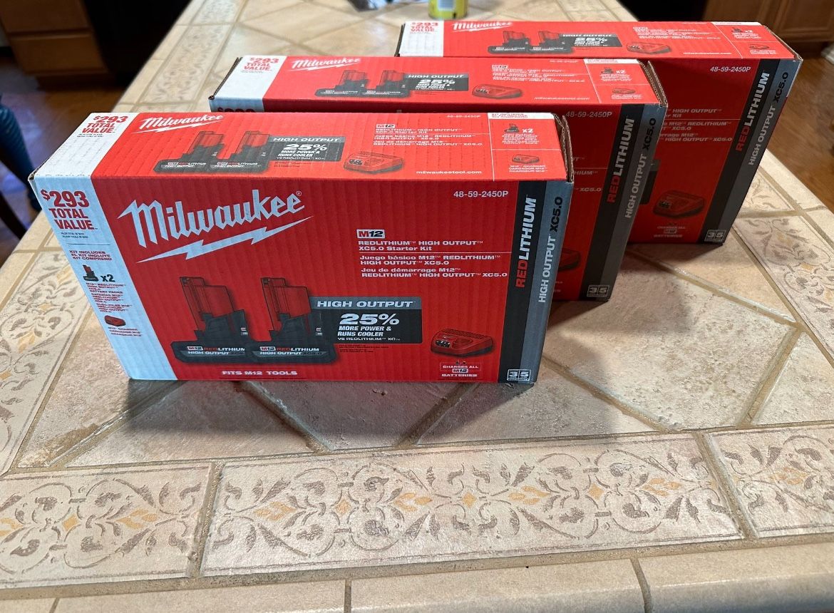 M12 5.0 HO Batteries And Charger 
