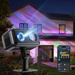 Govee Outdoor Projector Light, Upgraded Aurora Star Projector with 16 RGB Patterns, 50+ Scene Modes for Indoor & Outdoor Holiday Decor