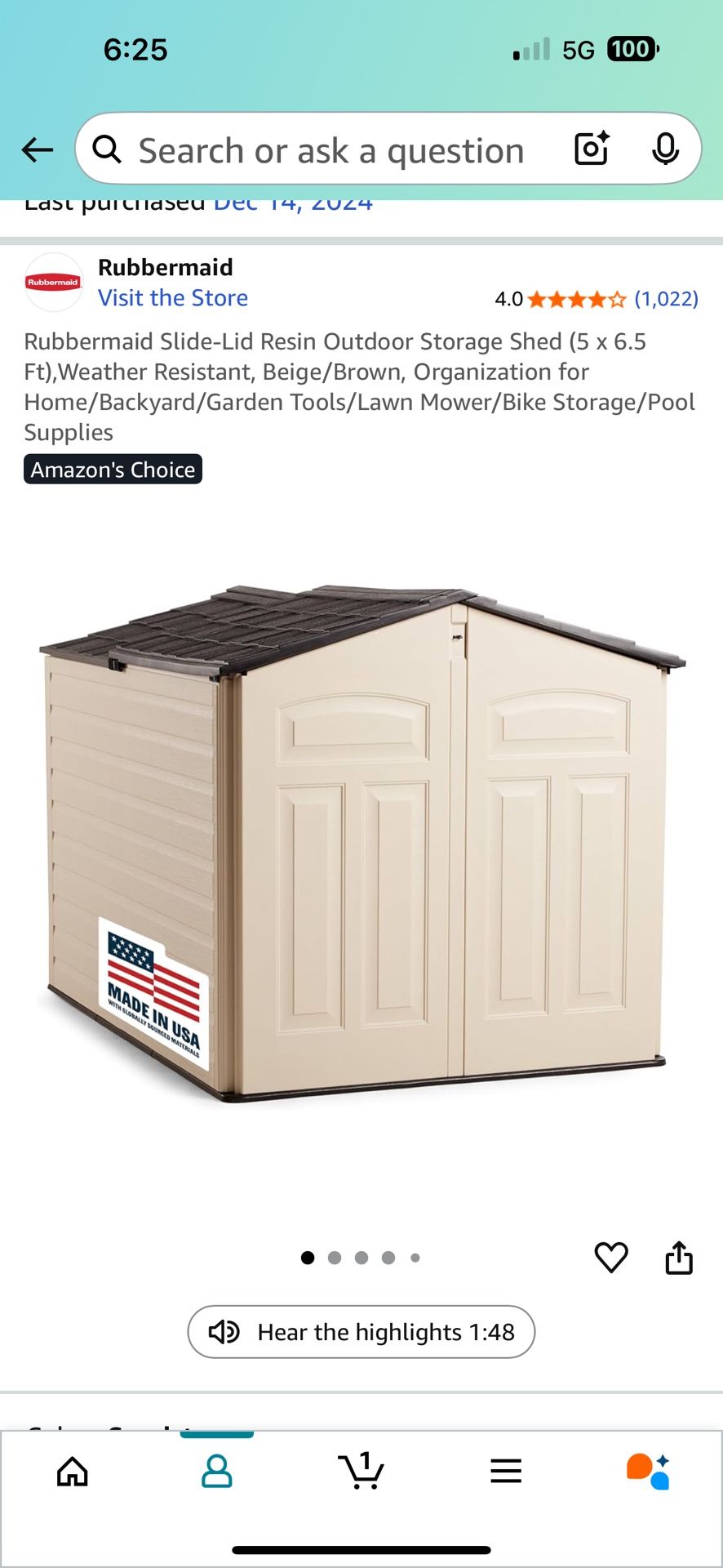 Rubbermaid Shed