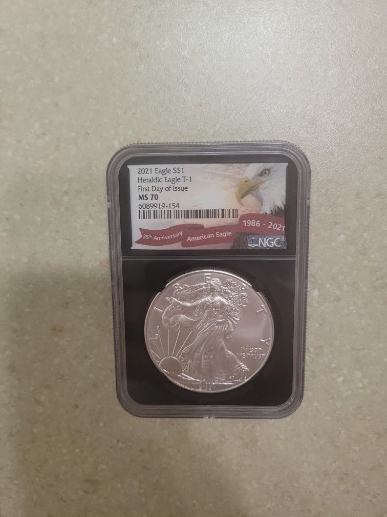 2021 American Silver Eagle. Graded
