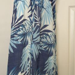 Miles & Gabrielle M Blue Hawaiian Print halter tank dress