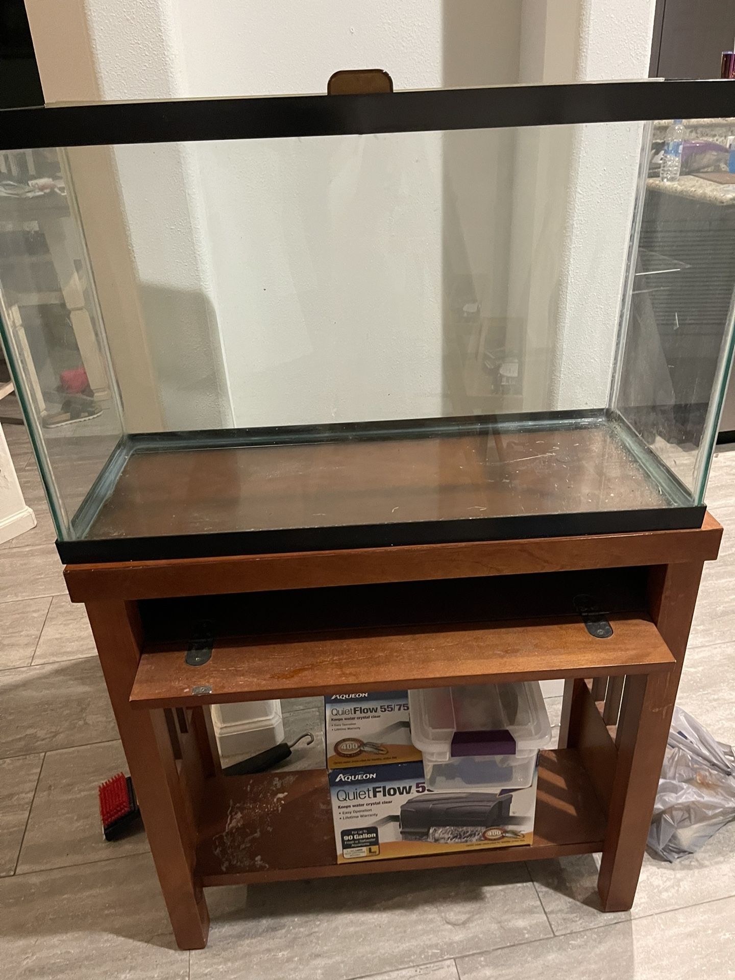 30x19x12 Fish Aquarium - With Pump, Filter,stand, Heater