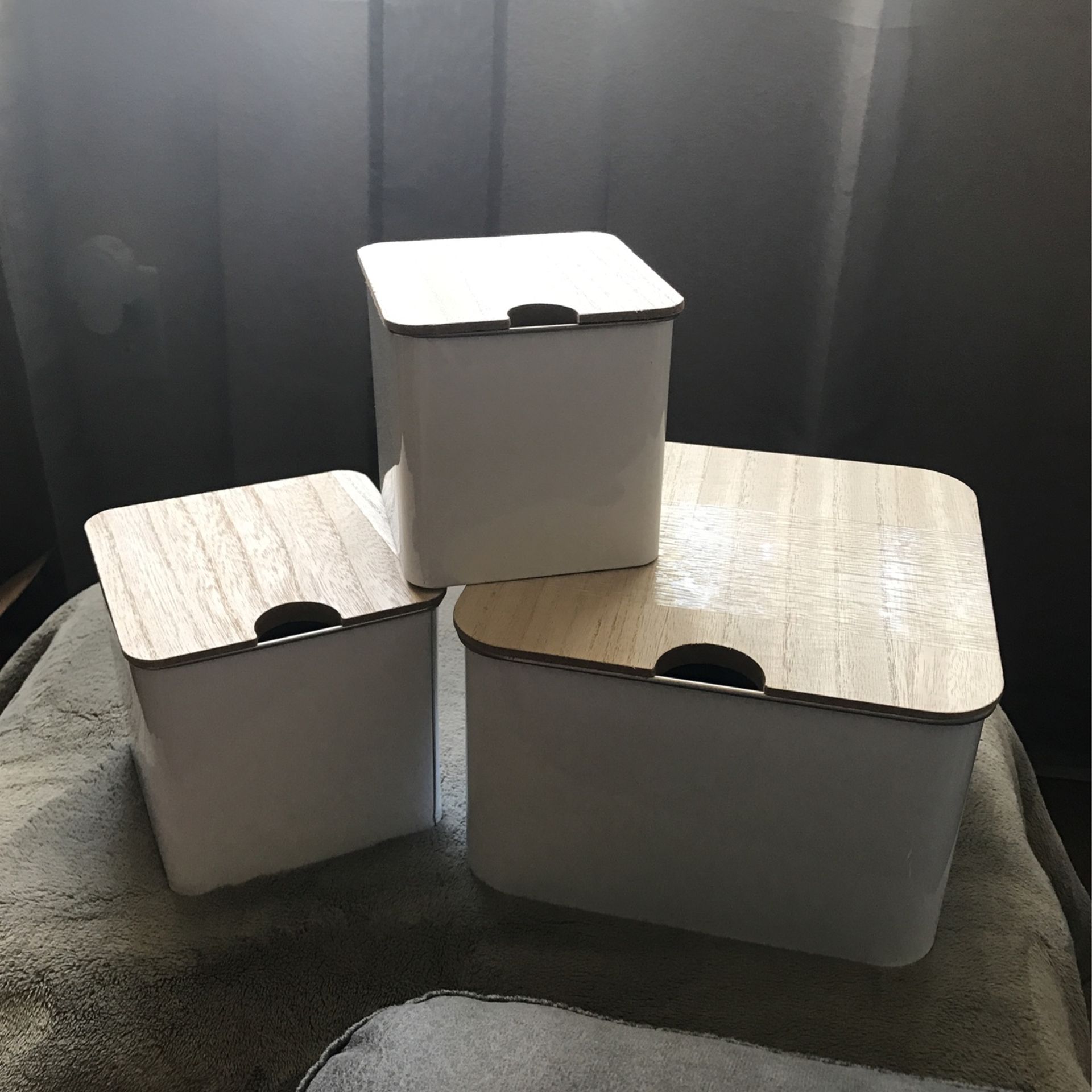 White Metal Storage Containers