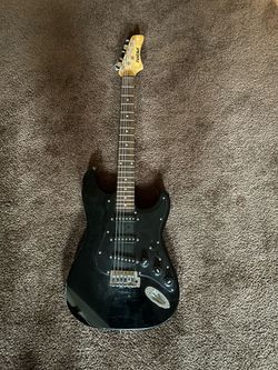 Black electric guitar