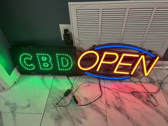 Neon open Sign And CBD sign