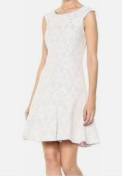 Nanette Lepore brand White Floral Lace Fit and Flare Dress