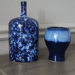 Two Blue Vases Home Decor 