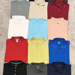 Qty 33 Men’s Size (XXL) Double Extra Large Short Sleeve Casual Polo Shirts Various Color & Brands