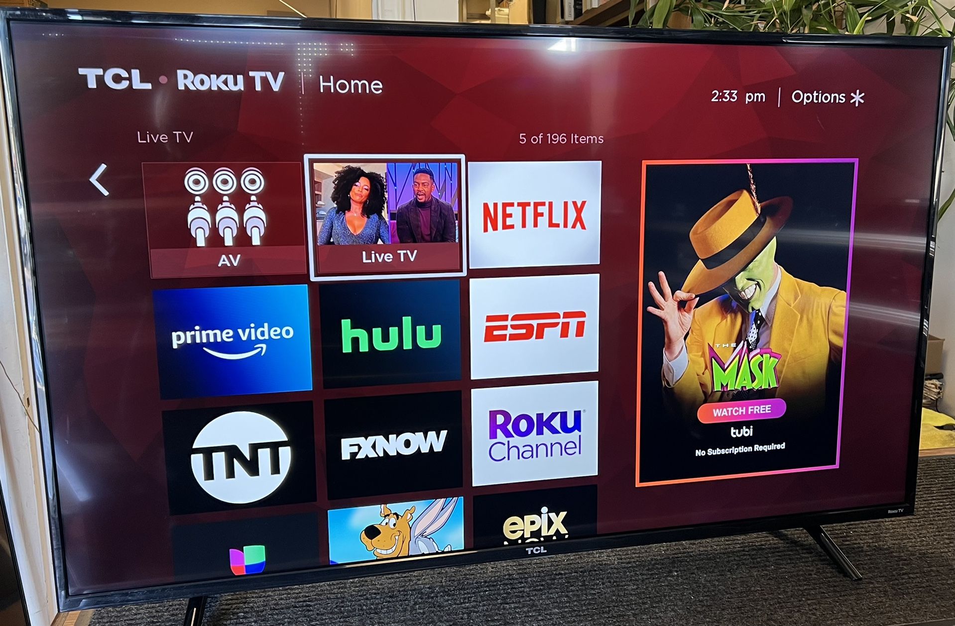 55" TCL 4K ROKU TV, 90 days labor and parts warranty