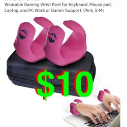 Wearable Gaming Wrist Rest for Keyboard, Mouse pad, Laptop, and PC Work or Gamer Support. (Pink, S-M)