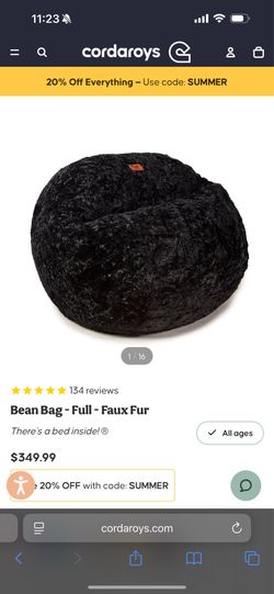 Cordaroy full size bean bag chair