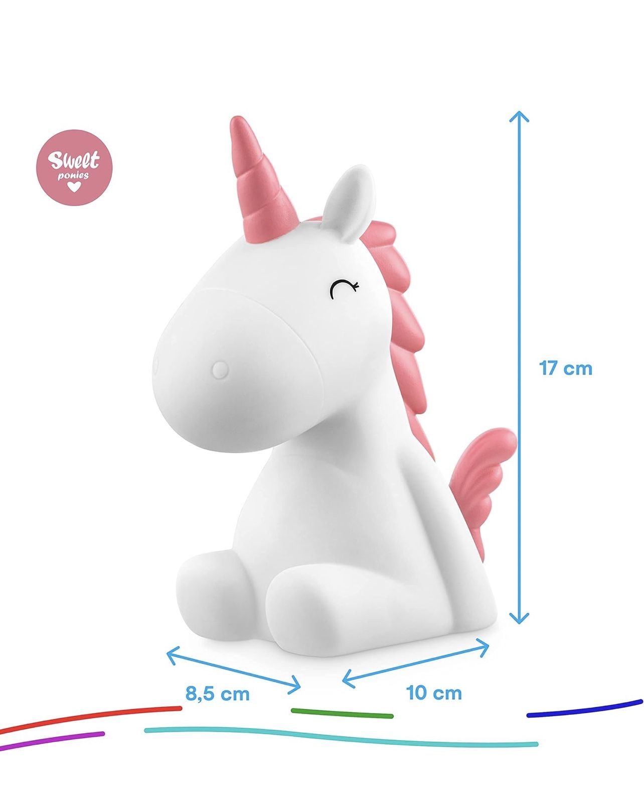 Unicorn Candy LED Light Cute Gifts for Girls, Boys, kids - Battery Operated (1.6 W) Table, Desk & Beside Cute Lamp Both Color Changing & Wraped in Gif