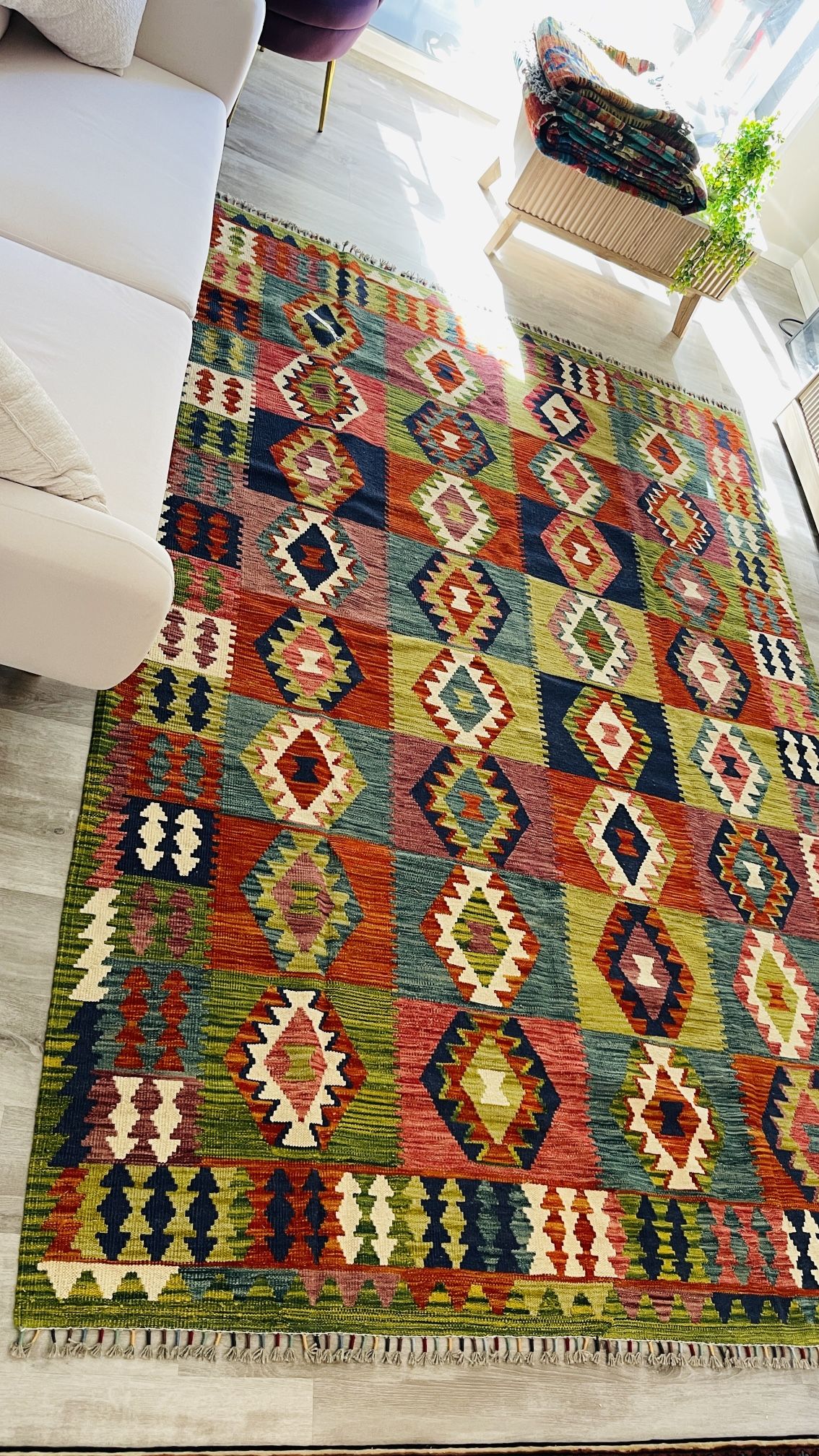 Beautiful 🤩 Handmade BRAND NEW GIANT MULTICOLOR Kilim 9.8* 6.8 ft ONLY → $615!!