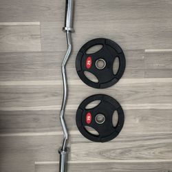 Curl Bar & 25lbs Plates