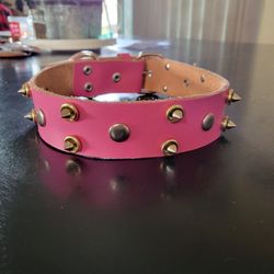 Pink Leather Spiked Color 