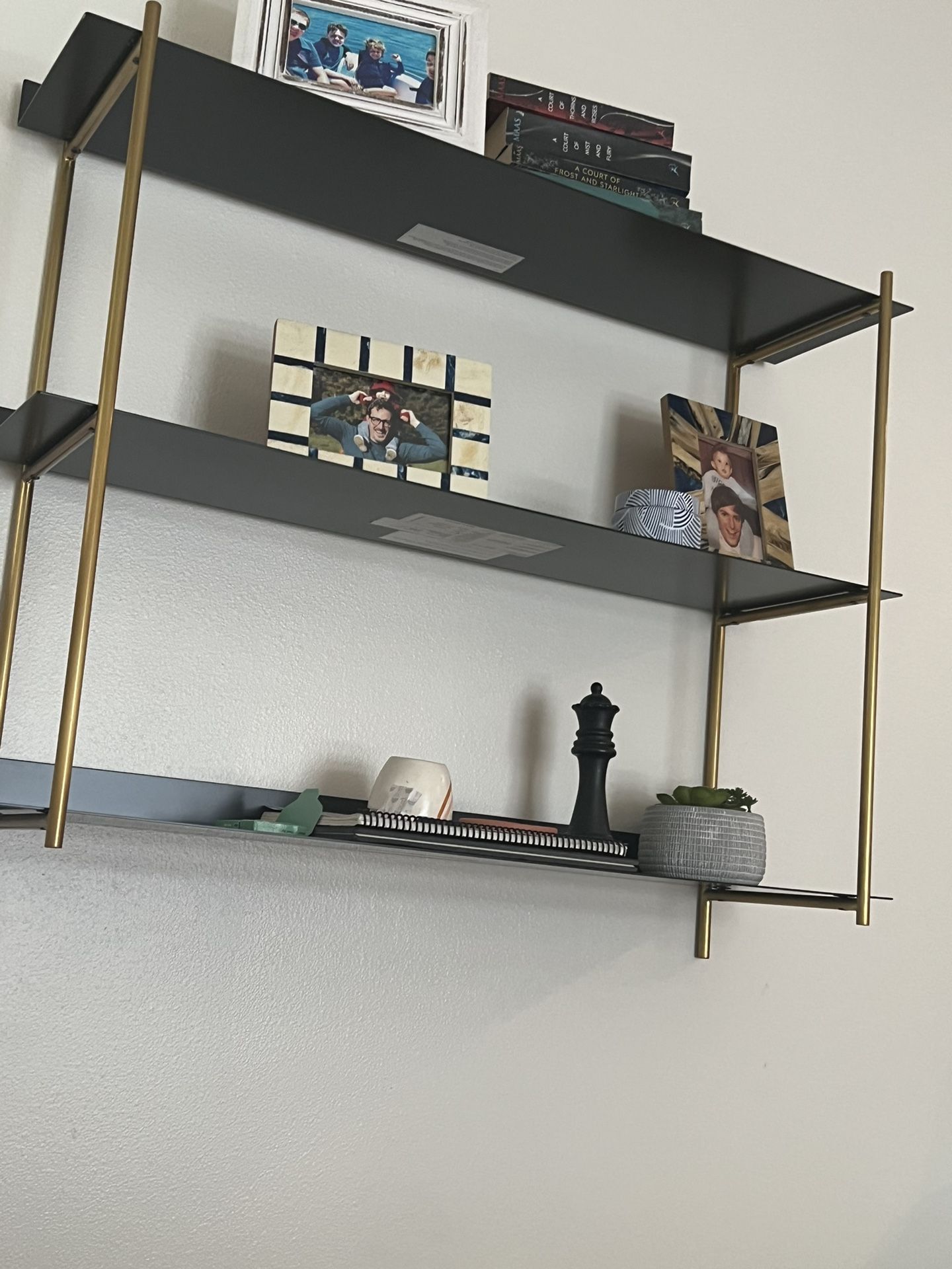 West Elm Floating Lines Metal Wall Shelf - 3-Tiered