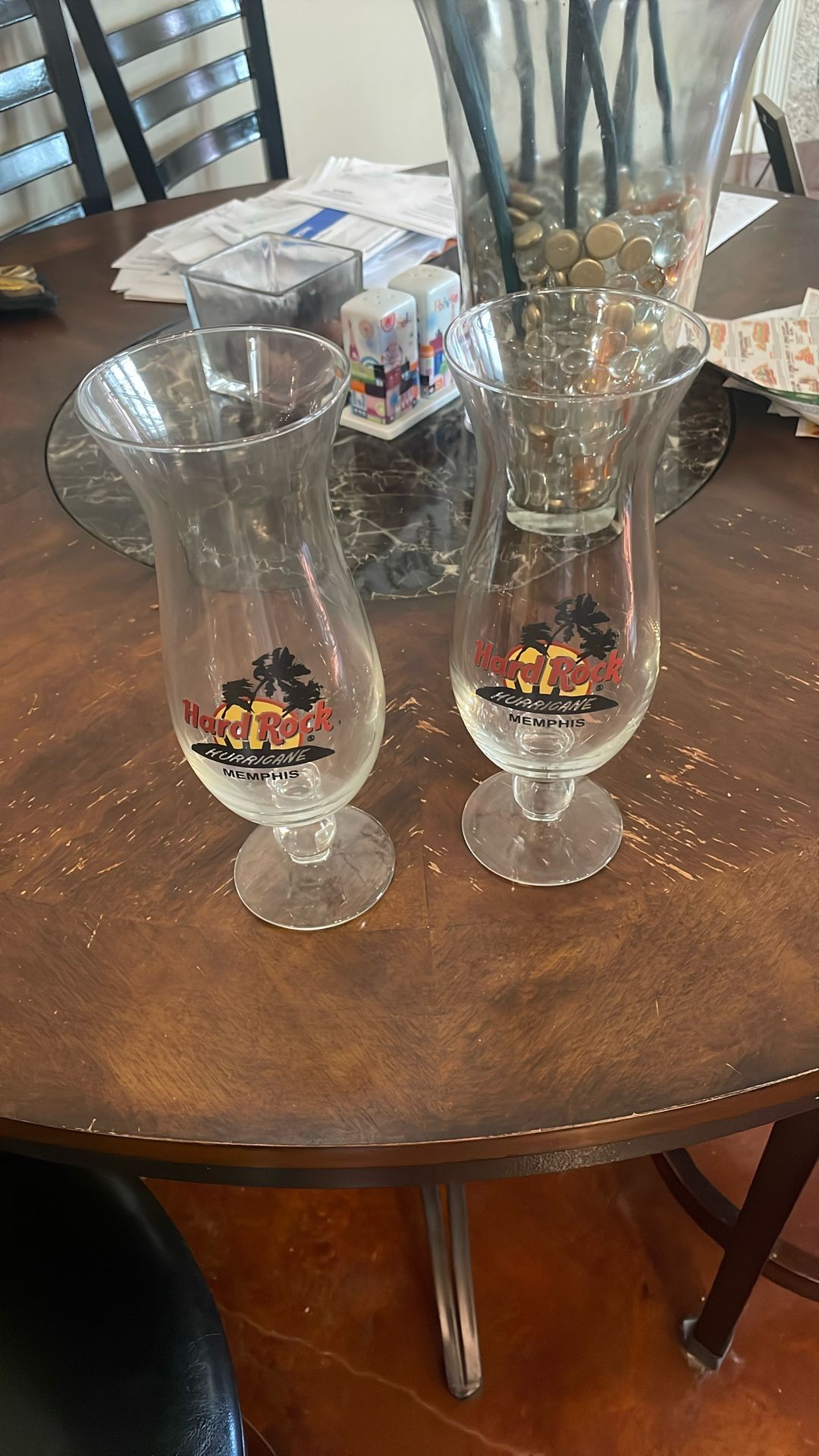 Hard Rock Memphis Hurricane Glasses. Pair