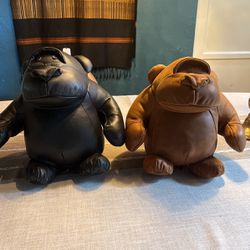 Handmade Leather Gorilla Stuffed Animals  