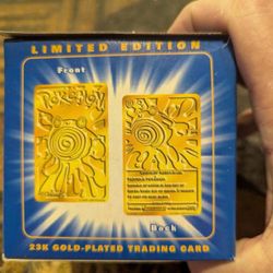 [Pokemon] 23K Gold Plated 1999 Burger King Pokemon POLIWHIRL Trading Card