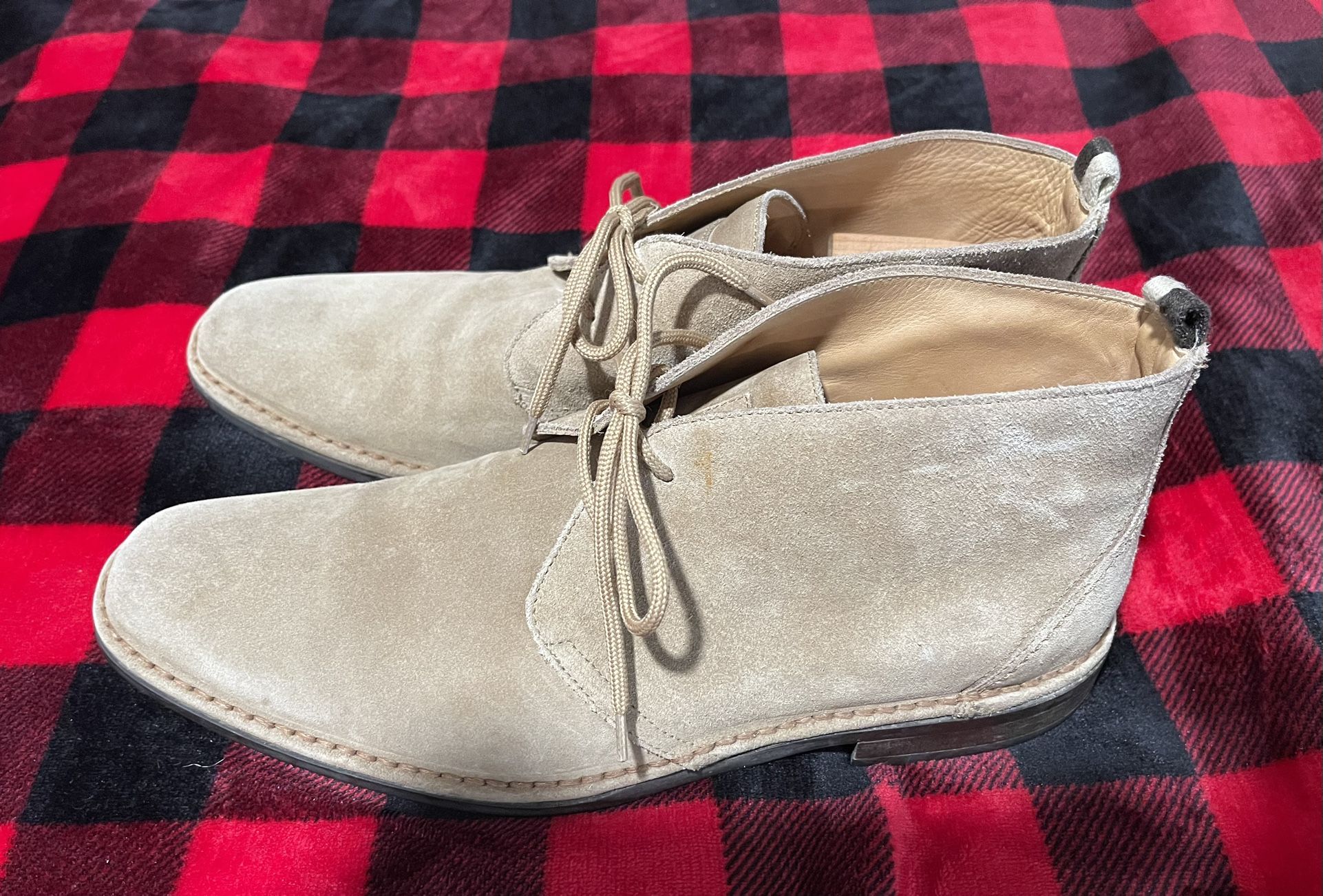 Coach Men’s Austin Beige Tan Suede Leather Chukka Boots Italy Size 11.5 RARE!