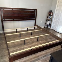 Brown King Bed Frame