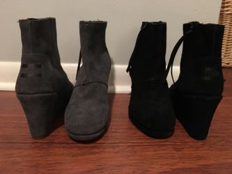 TOMS wedge boots never used