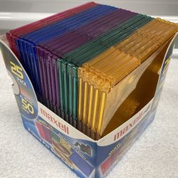 MAXELL 22 Color Slim Jewel Cases Holds 44 CDs / DVDs