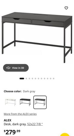 IKEA ALEX Dark Gray Desk with Two Drawers