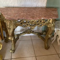 Rare Antique Table Rare Pink Marble 