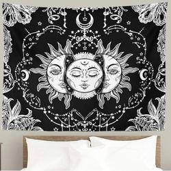 Sun & Moon tapestry (black & white)