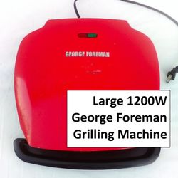 Large 1200W George Foreman 5-Serving Grill & Griddle Pan with Non-Stick Cooking Surfaces