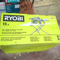 RYOBI
15 Amp 10 in. Expanded Capacity Portable Corded Table Saw With Rolling Stand
