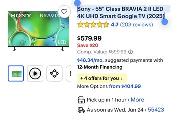 Sony - 55" Class BRAVIA 2 II LED 4K UHD Smart Google TV (2025)