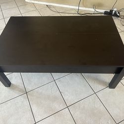 IKEA black coffee table with storage