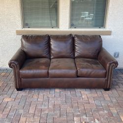 Brown Leather Couch 