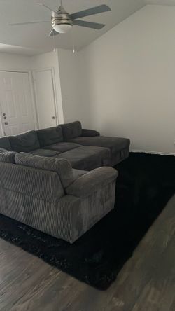 Grey sectional pull out bed sofa/couch very soft