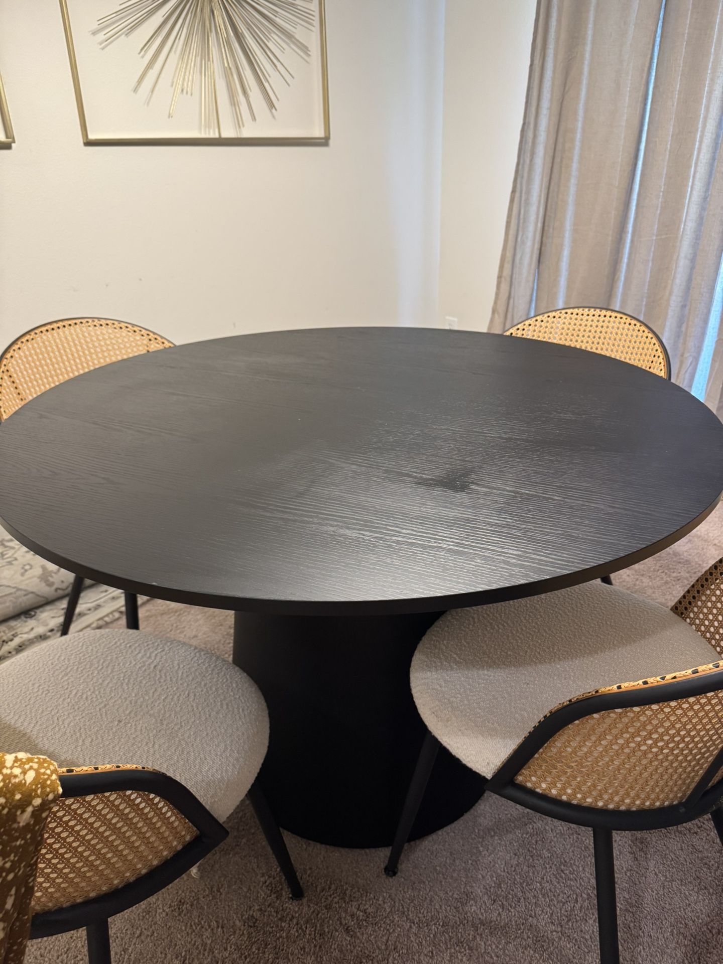 Dining Black Table 4 Chairs