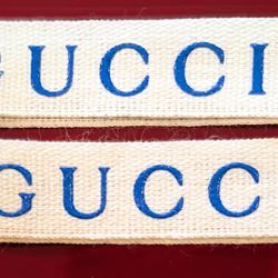 NEW Gucci ~White/Blue 3/4" Grosgrain Holiday Ribbon ~ 2+ Yards (50 Inches Total)