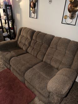 Brown couch with reclining seats $200 OBO