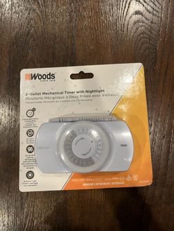 Woods 2-Outlet Mechanical Timer with Nightlight