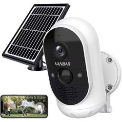 Outdoor Security Camera System Wireless, Solar Powered WiFi Smart Home Camera with Battery, FHD 1080P Video Surveillance Cam with Night Vision/Instant