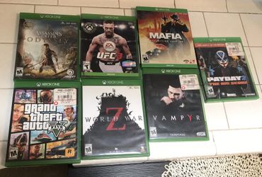 Mafia, Vampyr, Payday The Big Score, UFC3, World War Z, Assassins Creed Odyssey