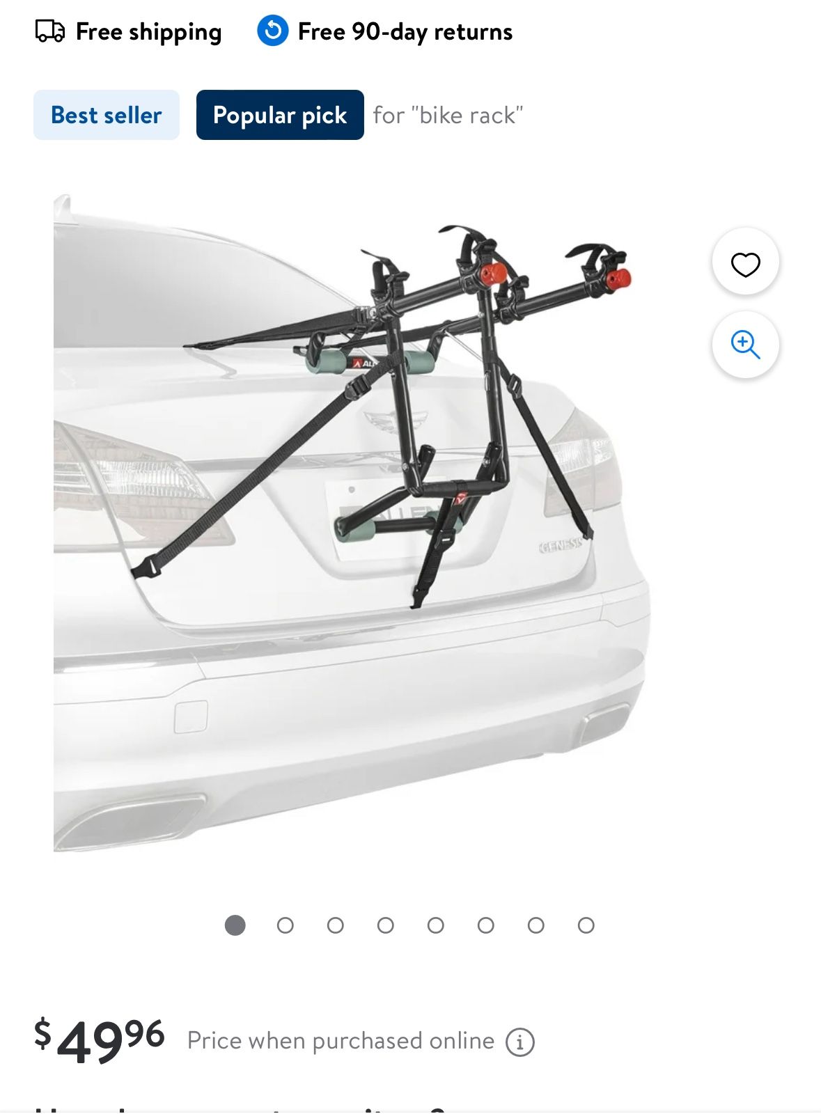 2 Bike Trunk Mounted Bike Rack