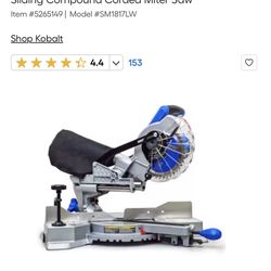 Kobalt Compact 7-1/4-in 10-Amp Single Bevel Sliding Compound Corded Miter Saw